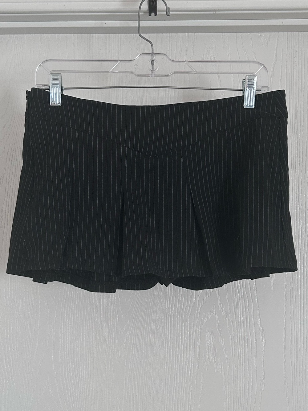 Almost Famous | Black Pinstripe Skort - Flared Tailored Style | Size Medium